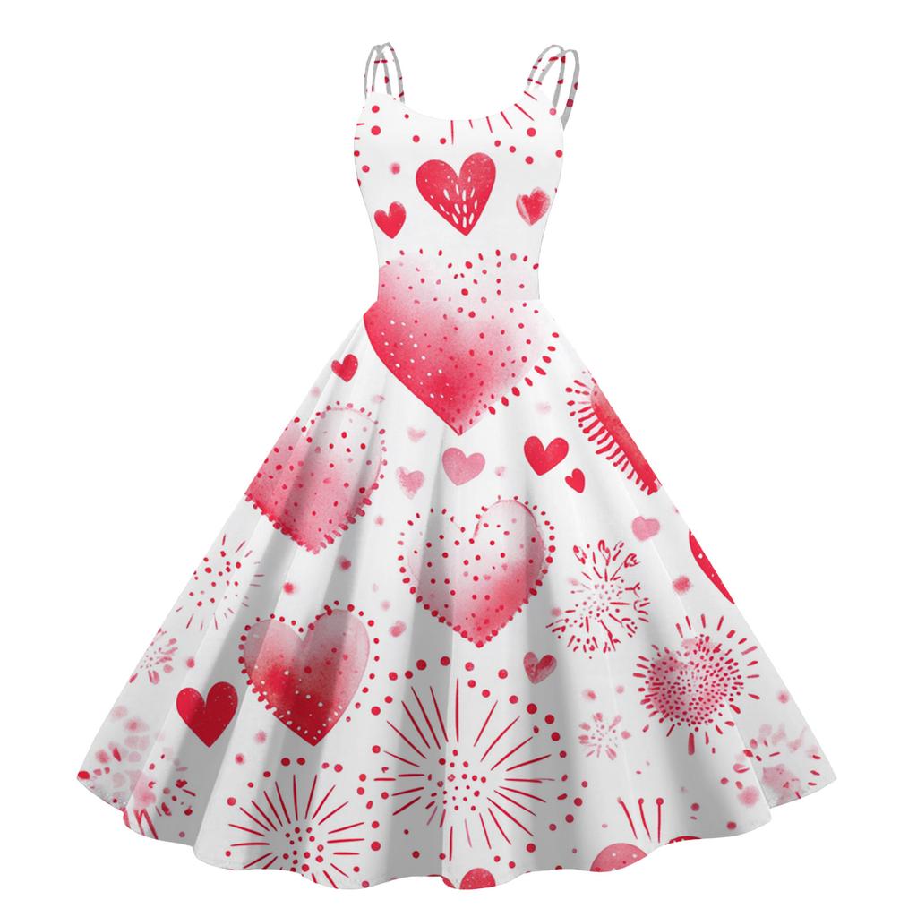 Women's Print Sexy Off-The-Shoulder Punk Vintage Dress