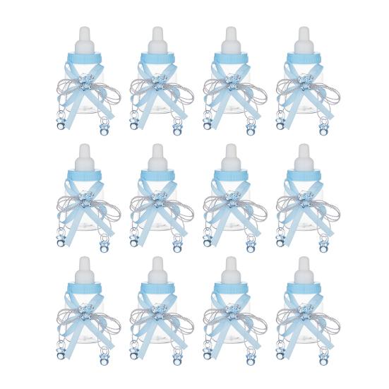 1/6/12 Pièces Mini Bouteille de Lait Boîte à Bonbons avec Ours Strassé Ruban Nœud Bonbons Goodies Pot de Rangement Friandises Fête de Naissance Cadeaux