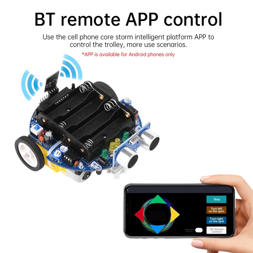 Multi BT Robot Car Kit Ultrasonic Obstacle Avoidance GraphicalRobot 51 Microcontroller Tracking Intelligent Car Diy Kit Parts