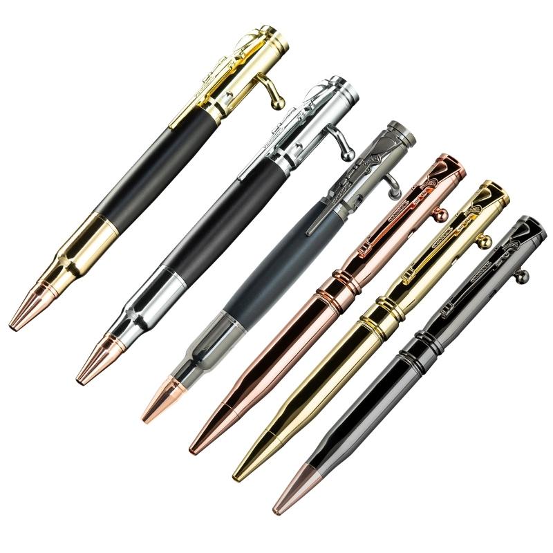 Luxury Bolt Action Ballpoint Pen Black Ink Metal for Edc Writing Journaling Notetaking Student Stationery Party Present