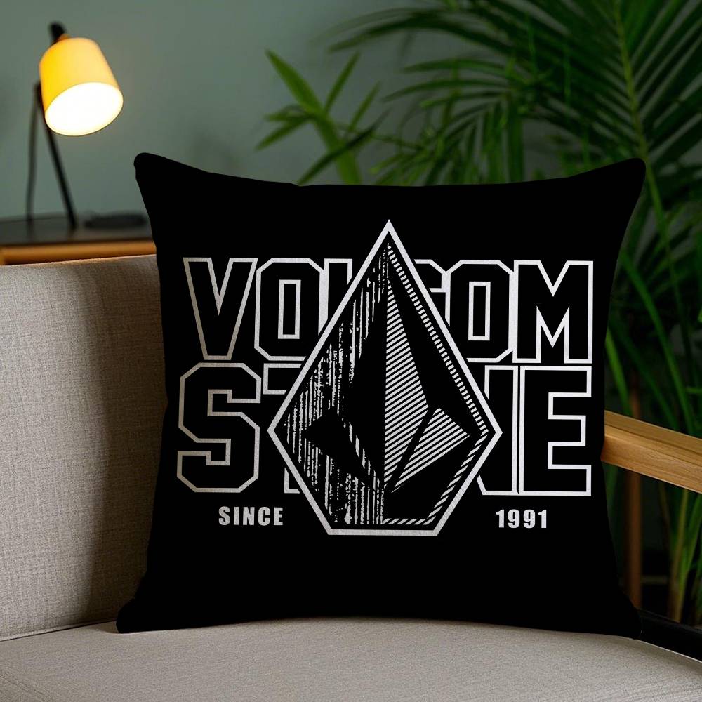 Extreme Sports Stone Volcom-V Pillow Case Anti-dustmite Pillowcase Invisible Zipper Silky Short Plush Sofa Cushion Cover