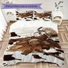 Coffee Black Cat Pattern Bedding Uilt Set Uilt Cover Pillowcase Home Decoration Birthday Gift (1 * Duvet Cover + 2 * Pillowcase  Without Core)