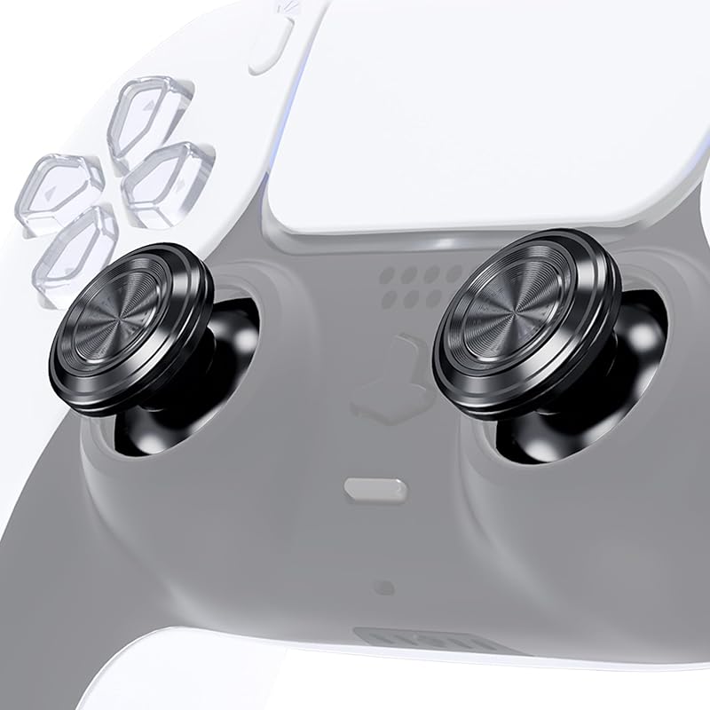 eXtremeRate Custom Silver Metal Thumbsticks for PS5 Controller, Replacement Aluminum Analog Stick Joystick for PS4 Controller - Controller NOT