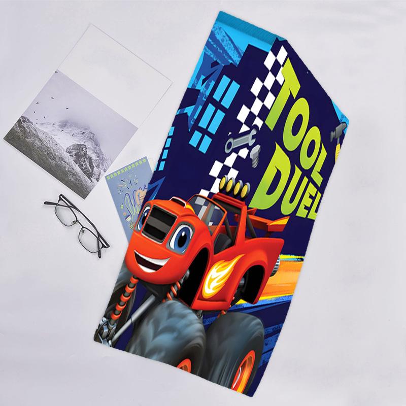 1pc Blaze and the Monster Machines Beach Towel, Beach and Seaside Swimming Pool Equipment, Fashion Pattern, Rectangular, Travel Essentials