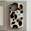 Luxury Black and White Cow Pattern Phone Case for iPhone 17 16 15 14 13 12 11 Air Pro Max Plus Luxury Double-layer Back Cover