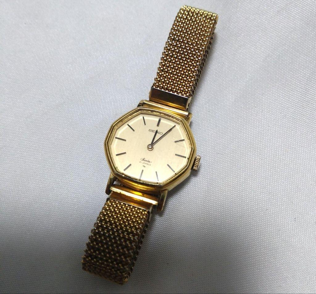 [USED] Extremely rare vintage 70s Seiko Socie hand-wound gold watch