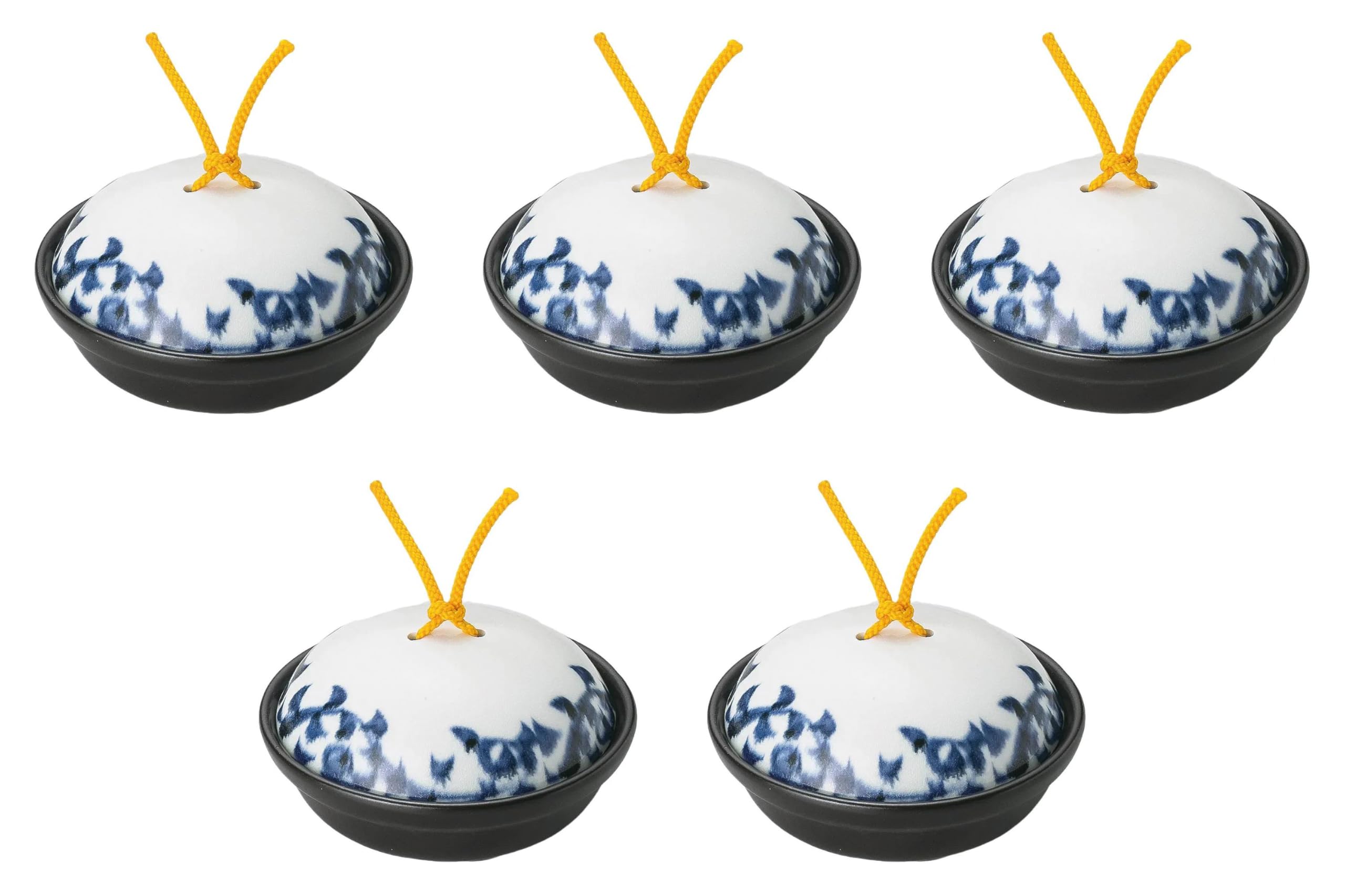 

Набор из 5 сине-белых горшочков кайсэки с арабесками-осьминогами x Горшочки кайсэки с усиленным прямым набором Setomonohonpo (Маленький) [14.2 7см] Крышки, Тепло,