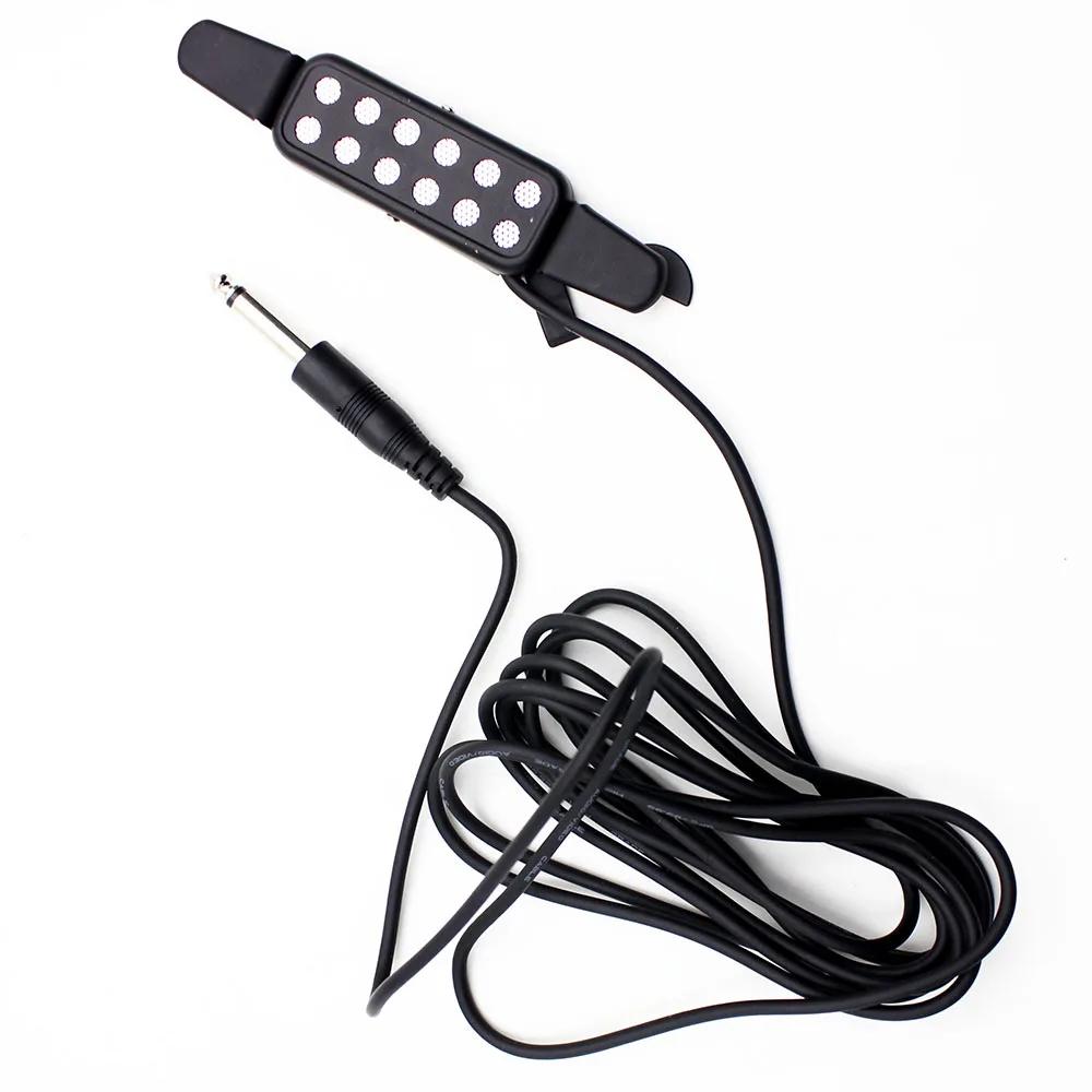 IRIN 12-hole Guitar Sound Hole Pickup Magnetic Transducer Audio Cable 6.35mm Plug Low Noise Acoustic Guitar Pickup Accessories