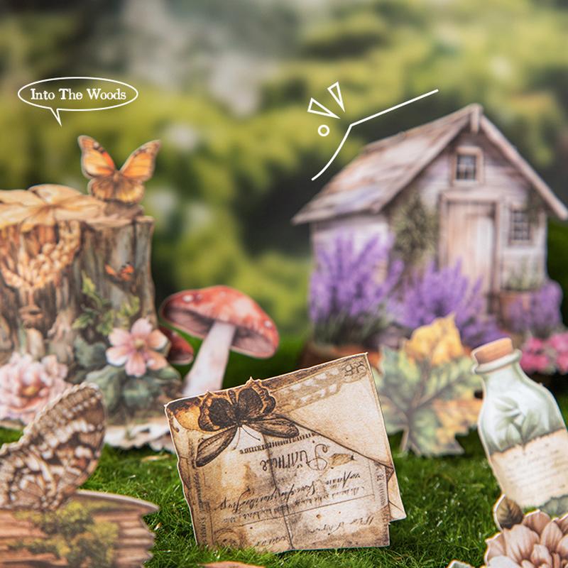 Mr.Paper Forest Journey Series Cute Hard Card Stickers - Decorative Student Supplies Garden Landscaping Themed Handbooks