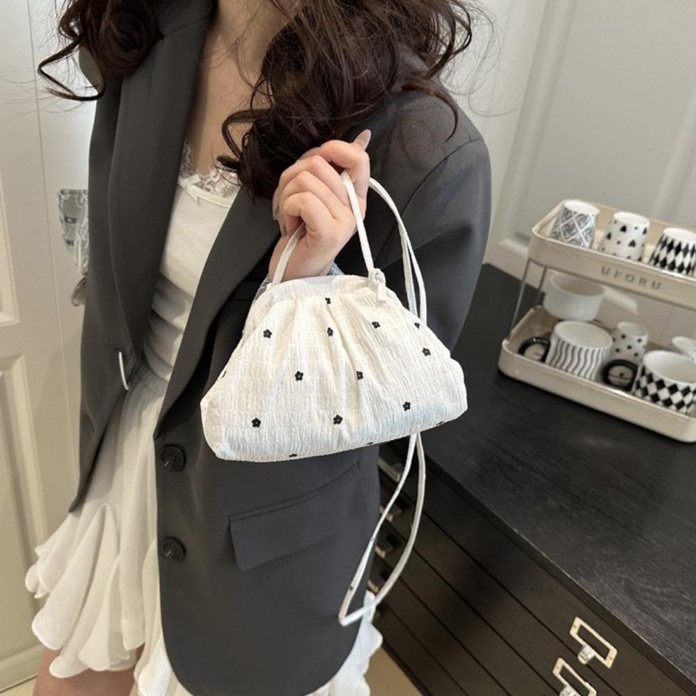 Flower Single Shoulder Bag Drawstring Crossbody Bag Sweet Makeup Bag  Ladies