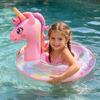 Cartoon Horse Swim Ring with Seat Handle Kids Inflatable Thickened PVC