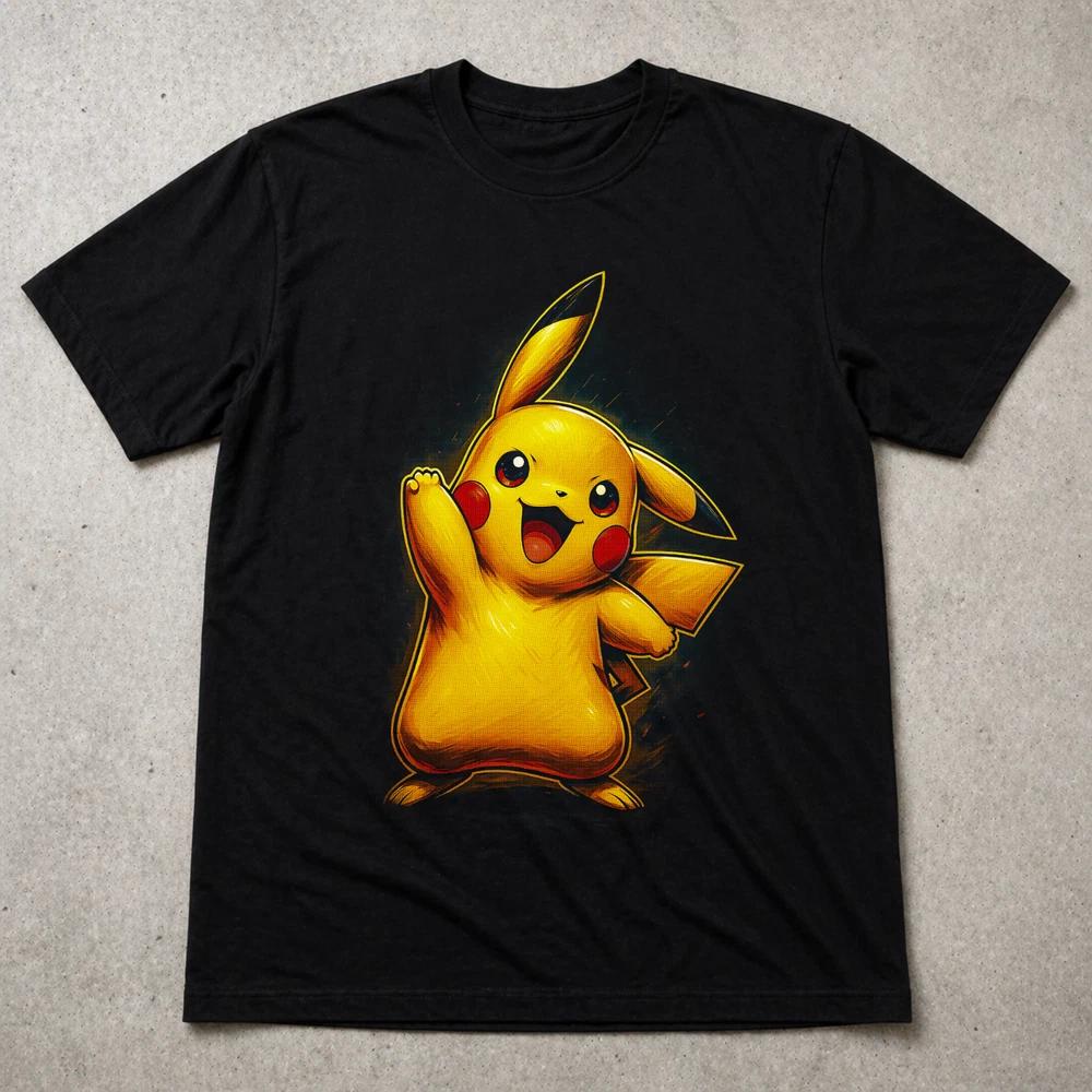 Pikachu Pokemon Style T Shirt Anime Gaming Tee Adults Kids Gift 2XL