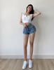 Summer 2022 Ins Hot Girl Internet Celebrity Loose Wide-Leg Denim Shorts with Slimming Pockets.