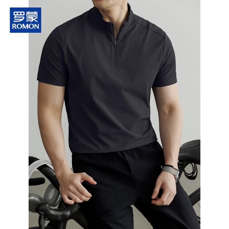 

ROMON Men s Half-Zip Sun Protection Quick-Dry Polo Shirt M