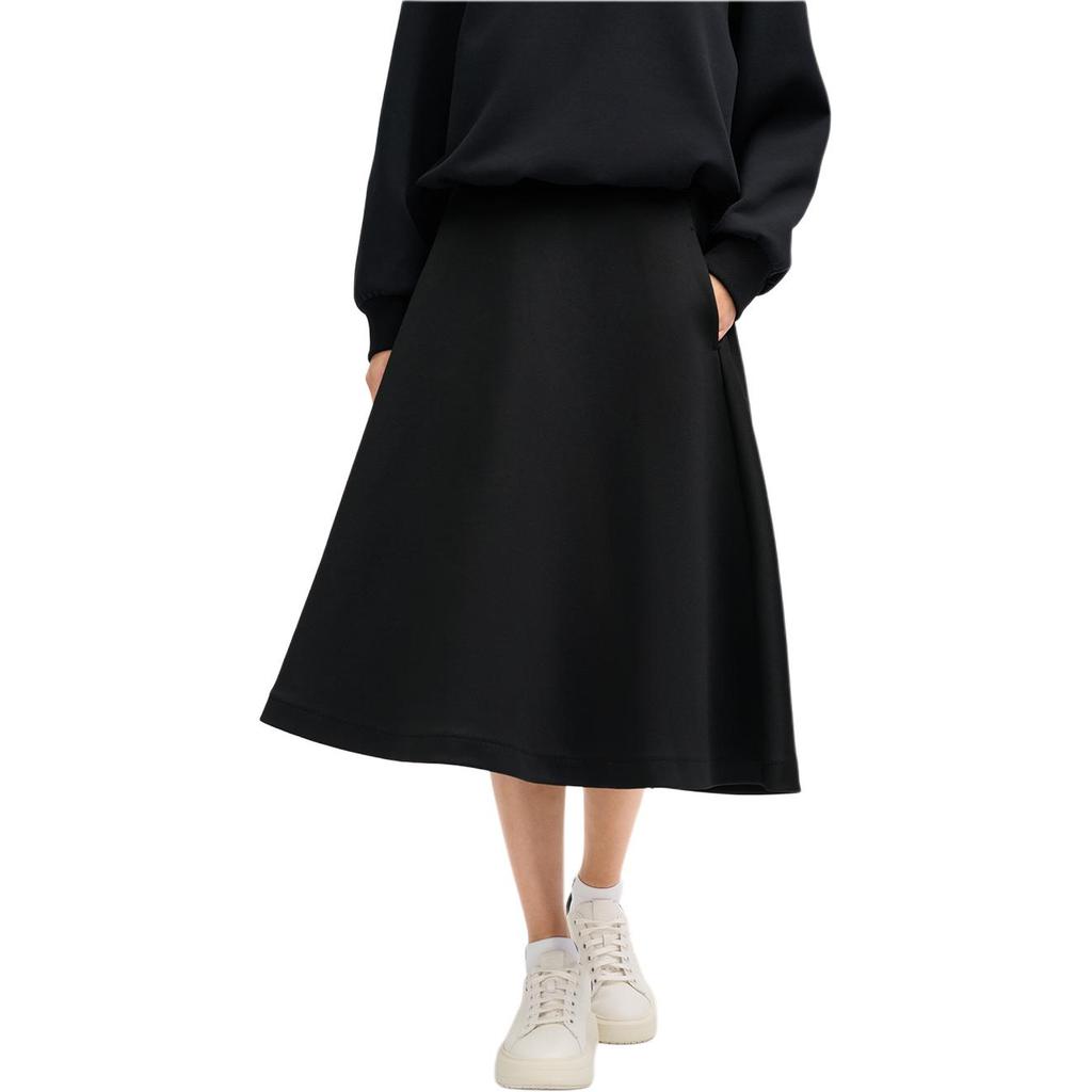 Fila Milano Series Fashion Simple Knitted Casual Long Dress Women Dresses Black F11W515301FBK