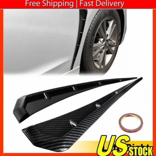 2pcs Carbon Fiber Car Side Fender Vent Air Wing Cover Trim Exterior Accessories