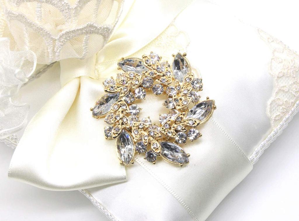 MiaoMiao Super Cyrkonia Sześcienna Ametyst Wieniec Kwiat Liść Pierścionek Klips do Szalika Broszka Dodatek dla Kobiet (Jasny)