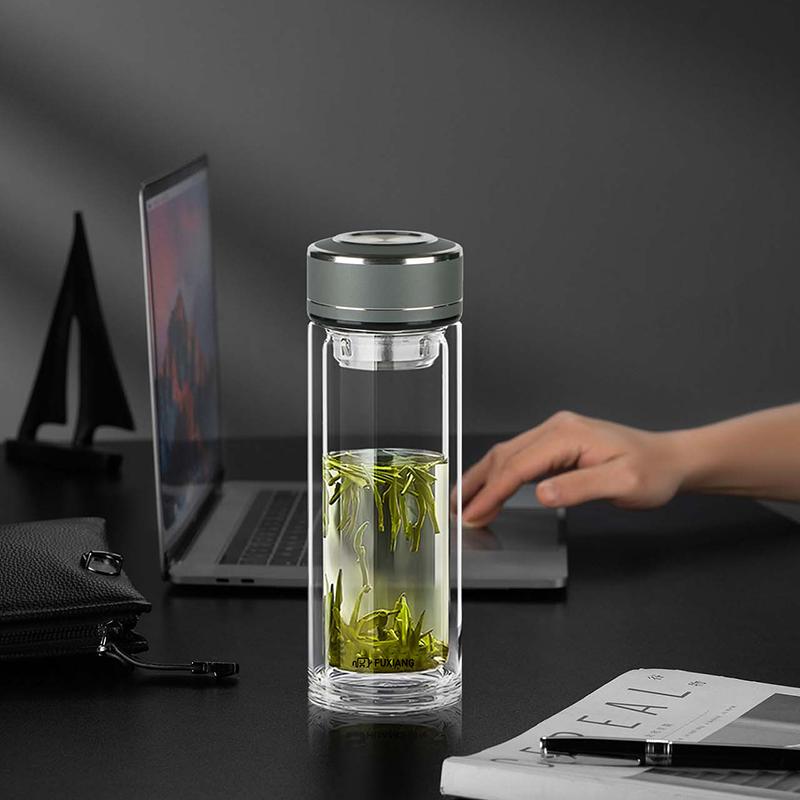 Fuxiangxiang Mingyi Double-Layer Glass Tea Cup with Infuser
