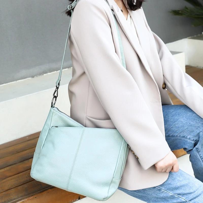 2026 New Women's Genuine Soft Cow Leather Crossbody & Cvertible Shoulder Bag - Spacious & Effortless Quality Bag for Commuting