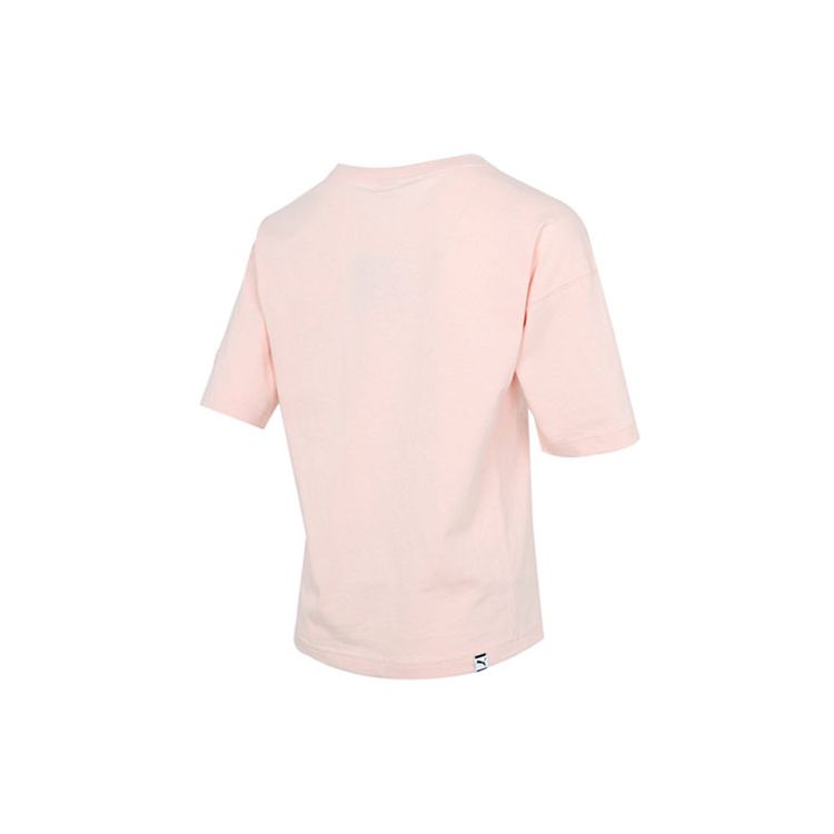 Puma Downtown Graphic Print Sports Round Neck Short Sleeve T-Shirt Women Tops Pink 531438-27