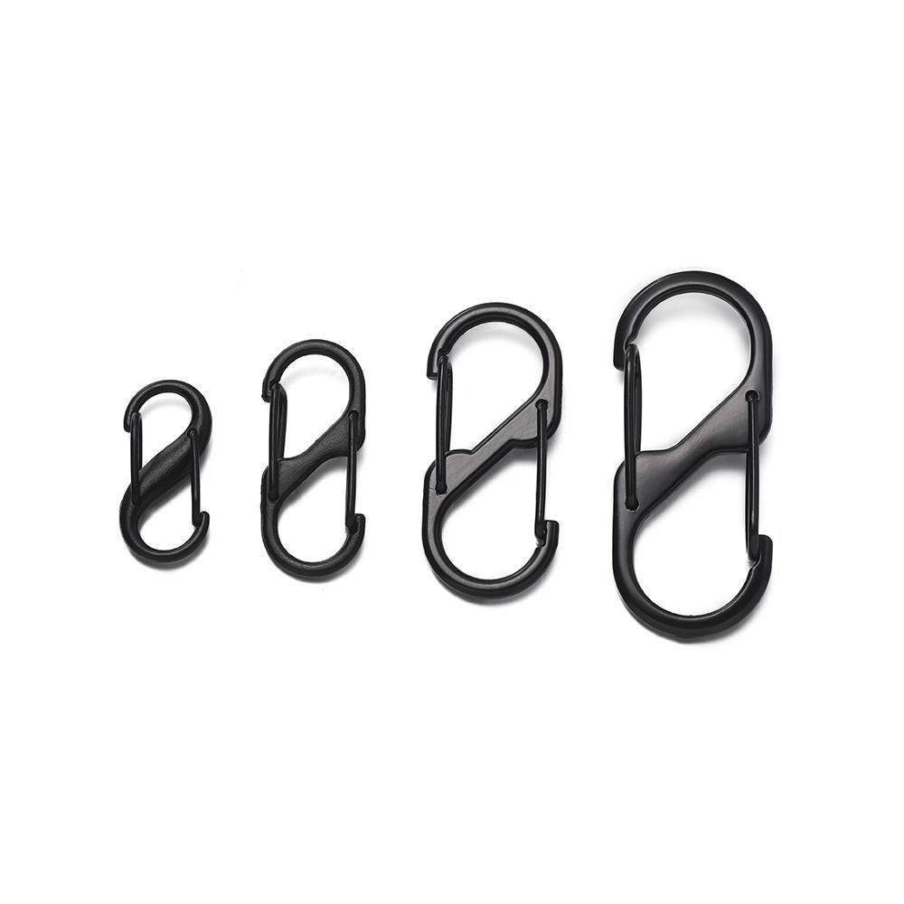 10pcs/lot Metal Lock Clip Keychain Multifunctional S Shaped Alloy Hanging Buckle For DIY Jewelry Outdoor Camping Hiking Travel