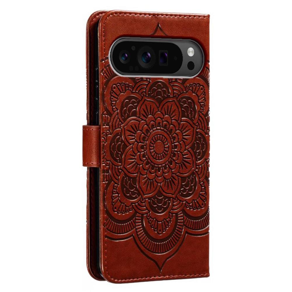 For Google Pixel 10 Pro XL/9 Pro XL Case PU Leather Mandala Imprinted Design Wallet Phone Cover