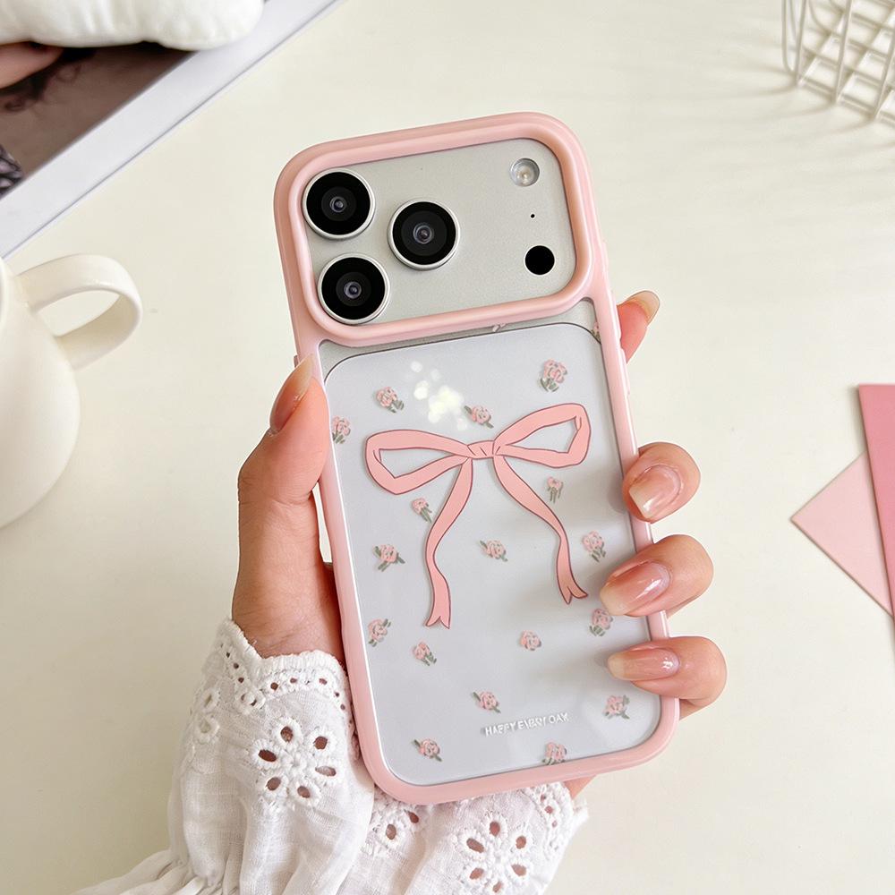 Floral Bow Drop-Proof Transparent Phone Case for iPhone 17Promax/16/15 - Spring Style 