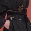 Adjustable Fabric Waistband With Ancient Maple Embroidery Width Belt For Cultural Event Photography Costume