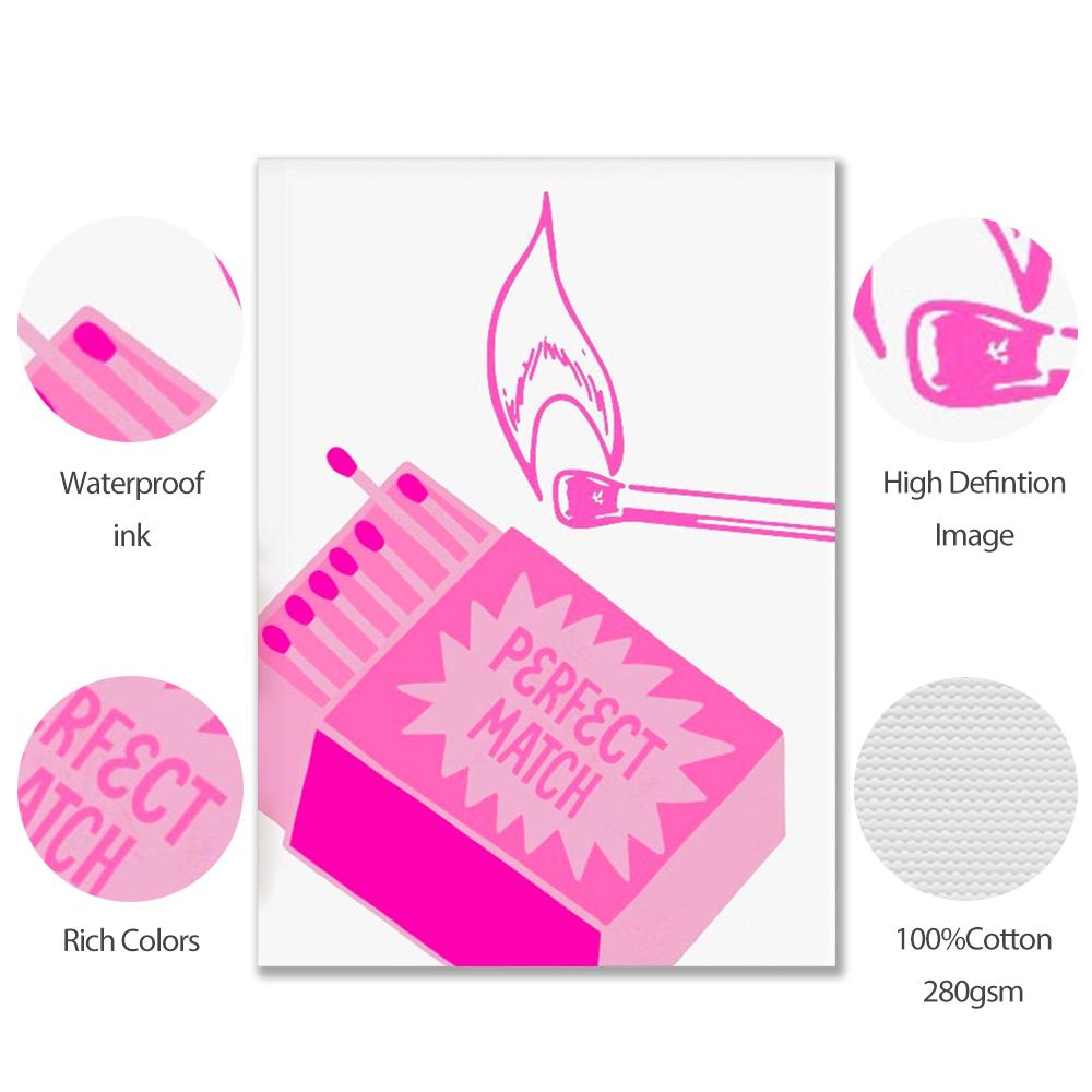 Pink Trendy Retro Wall Art Poker Y2k Poster Print Aesthetic Lucky You Funny Art Minimalist Canvas Painting Girl Room Home Decor