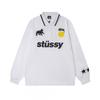Mens Oversized Waffle Knit Long Sleeve Tee With Washed Print Soft Cotton Blend Winter Casual Wear