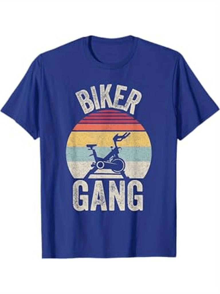 Vintage Biker Gang Gym Riding Training T-Shirt 100% Cotton O-Neck Short Sleeve Summer Casual Mens T-shirt Streetwear