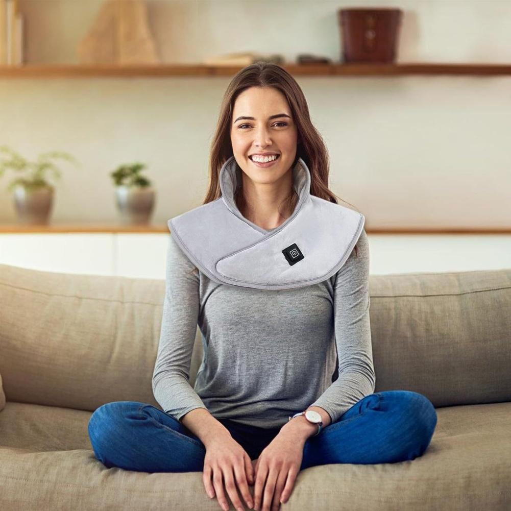 Portable USB Electric Heating Neck Shawl with Three Temperature Levels for Comfortable Warmth and Muscle Relief
