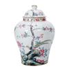 Ceramic Tea Jar Flower Bird General Jar Room Decoration Vase Home Candy Dried Fruit Medicinal Materials Storage Bottle with Lid