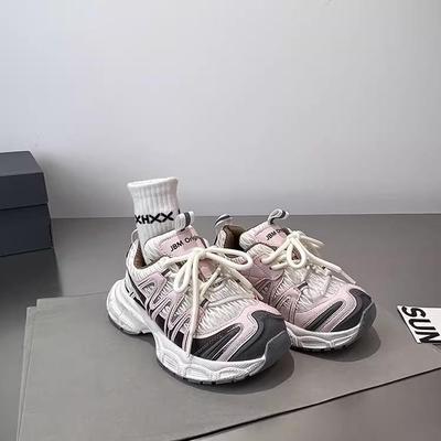 2025 Girls' Fleece Sports Shoes, Autumn/Winter Style for Older Kids with Trendy Two-Layer Cotton Design