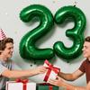 32 Inch Green Number Foil Balloons 0-9 Jungle Safari Theme Soccer Party Decor Kid Boy 1st Birthday Dinosaur Baby Shower Supplies