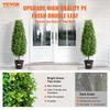 VEVOR Artificial Boxwood Topiary Tree, 36 inch Tall (2 Pieces), Faux Topiary Trees, Green Faux Plant w/ Extra Leaves & Pot & Small Decoration