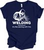 Welder Shirt Funny Welding Sewing With Fire Gift for Dad Metal Fabricator Tee