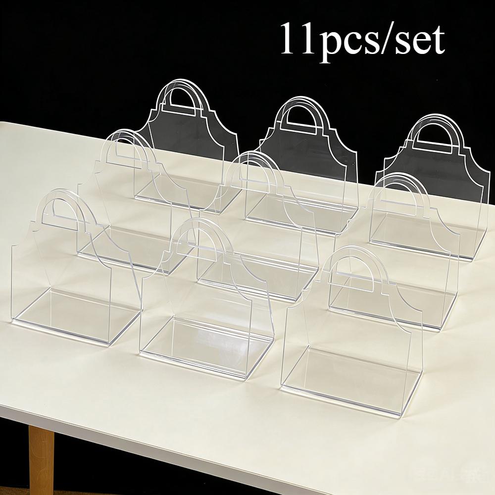 2/11 Stück Transparente Acryl Tragbare Geschenkbox Handtaschen-Stil Displayboxen Party Hochzeitsparty Süßigkeiten Dim Sum Souvenir Geschenkverpackung Box