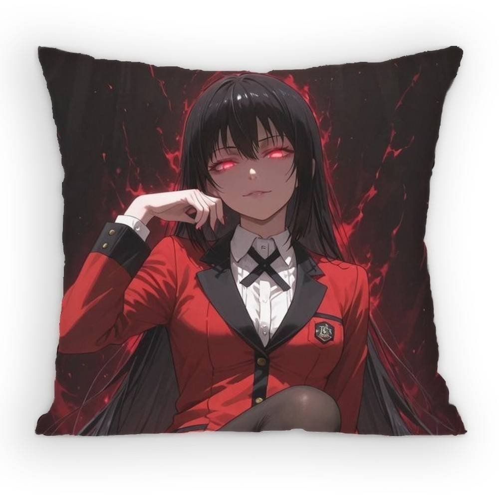 Anime KKakegurui Pillow Case Antidustmite Pillowcase Invisible zipper silky short plush Sofa cushion cover
