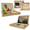 Wooden Educational Board 2-in-1 Double-Sided Magnetic Chalkboard Clock