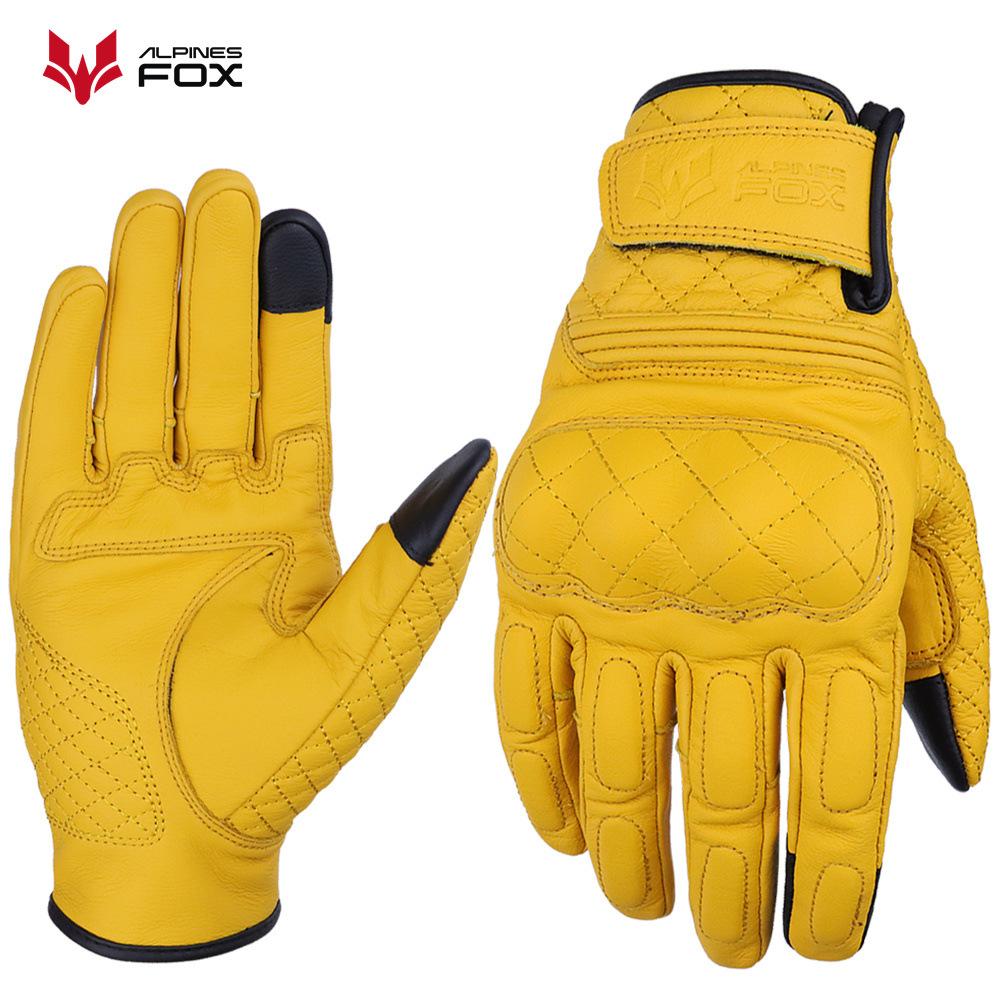 

Мотоциклетные перчатки кожаные перчатки для езды M жёлтый