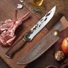 High-Carbon Steel Forged Butcher Boning Knife Kitchen Meat Cleaver Handmade Fishing Knives with Wood Handle