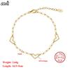 EFFIE QUEEN Genuine 925 Silver 14k Gold Heart Paperclip Chain Bracelet Romantic Jewelry for Women, Men Anniversary Gift SB194