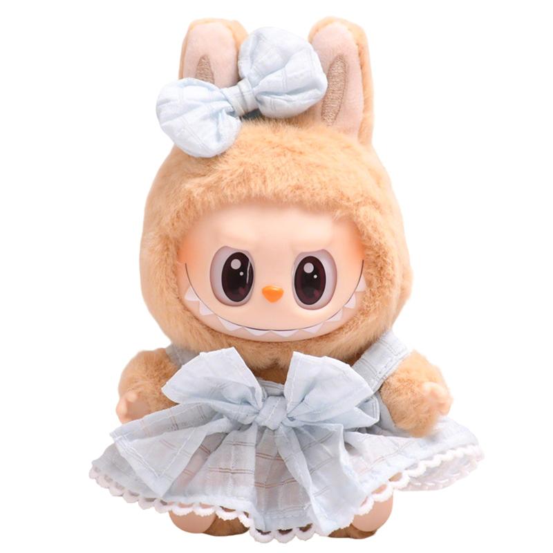 2dílná sada oblečení pro panenky Labubu, doplňky, stylová sada kawaii oblečení vhodná pro panenku Labubu o velikosti 15 cm a 17 cm