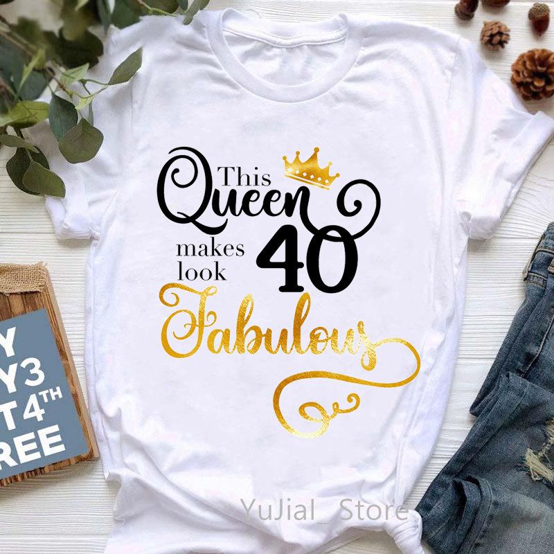 Europe and The United States Womens 50th Birthday Blouse Half Sleeve A Generation of Hair Tshirt Crewneck Tshirt Women Tops
