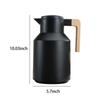 Caraffa termica per caffè da 1 litro Caraffa termica a doppia parete Thermos con bollitore per acqua con manico in legno