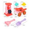 6 Piece Sand Toy Beach Toy Set with Sand Wheel, Truck, Sand Molds, Bucket, Shovel, Water Toy Set, Outdoor Toy for Boys Girls 3 4 5 6 7 Years
