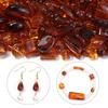 10-100pcs/lot Amber Color Acrylic Beads Oval Heart Pumpkin Shape Loose Spaced Beads For DIY Charms Bracelet Necklace Accessories