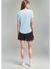 Women's Short Sleeve Round Neck Cotton-Spandex Yoga T-Shirt - Soft, Comfortable, Solid Color for Fitness & Casual Wear.