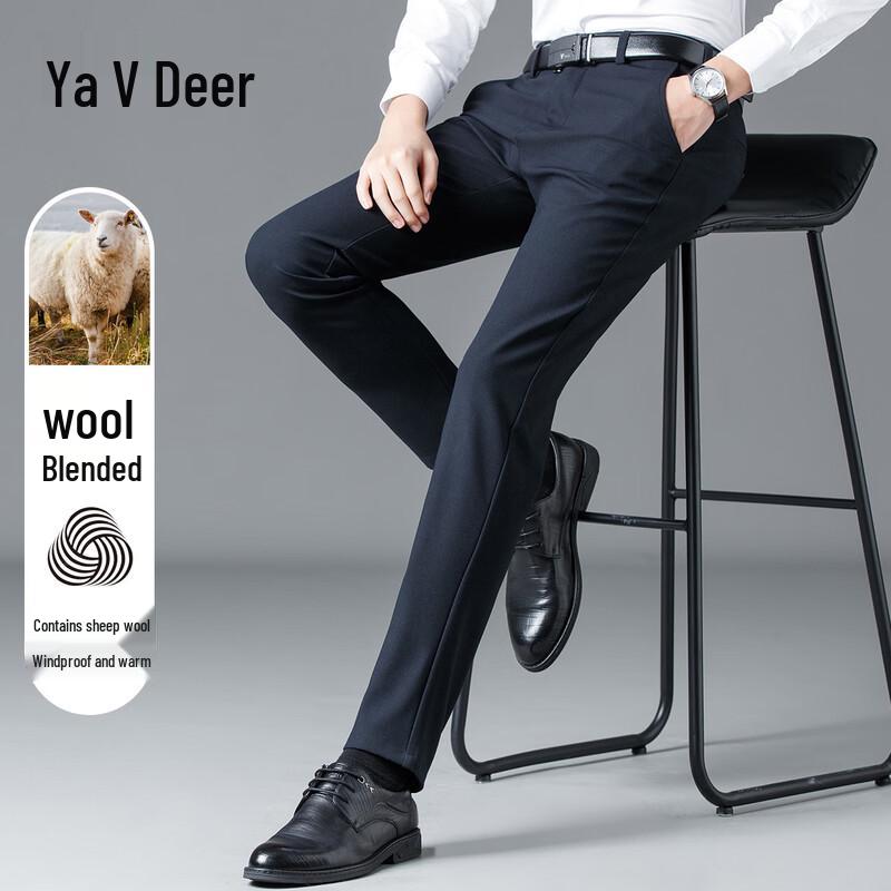 Yalu Men s Spring Wool Blend Business Casual Trousers 32